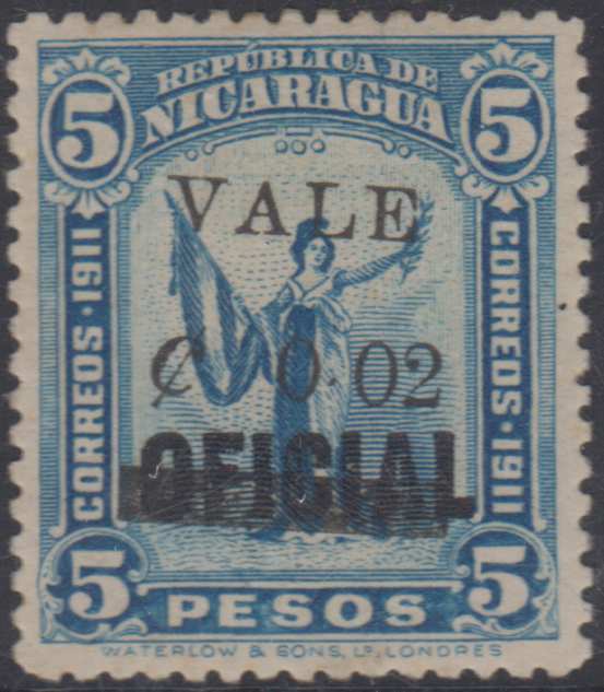 Nicaragua 1914 — Official stamps surcharges