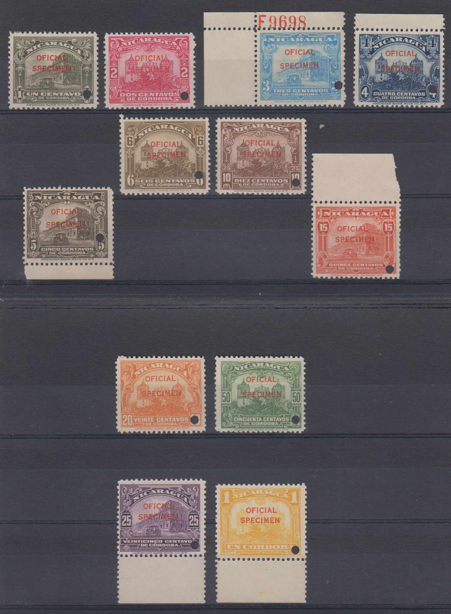 Nicaragua 1933 — Scott O332-o343