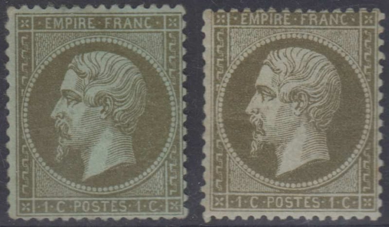 France 1862 — Scott 22 & 22a