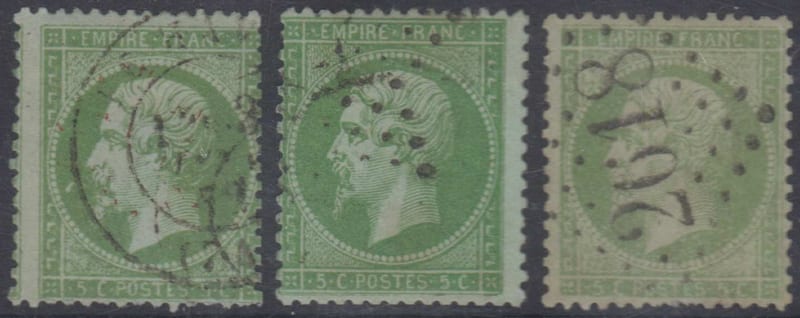 France 1862 — Scott 23 (2x) & 24