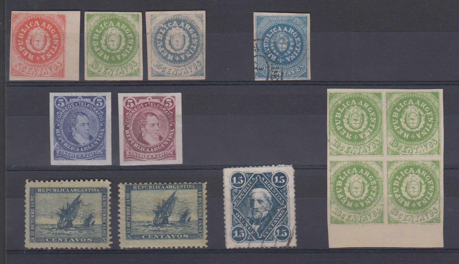 Argentina 1858 — Scott 1 thru 91 not complete
