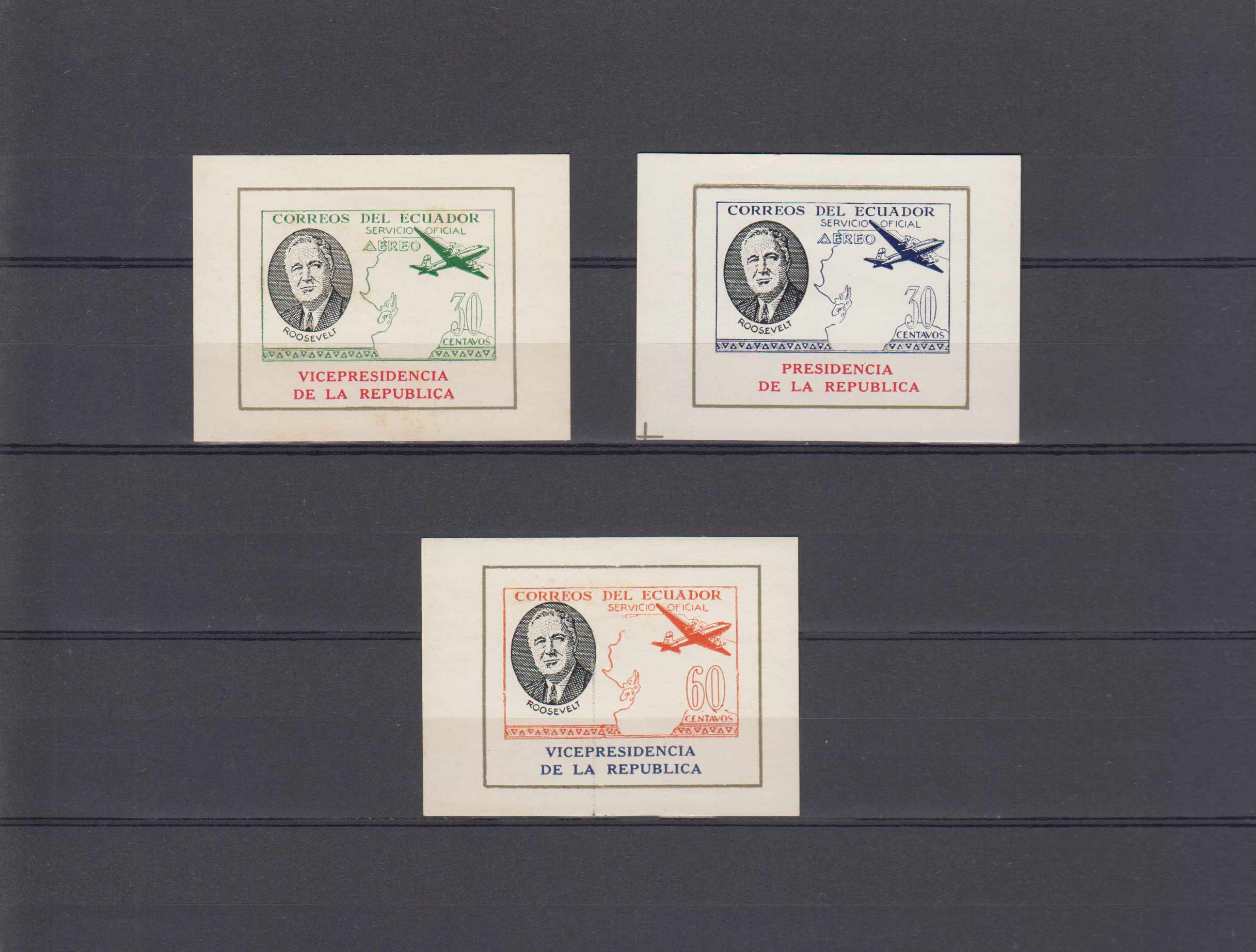 Ecuador 1949 — Roosevelt ordinary & air post issues
