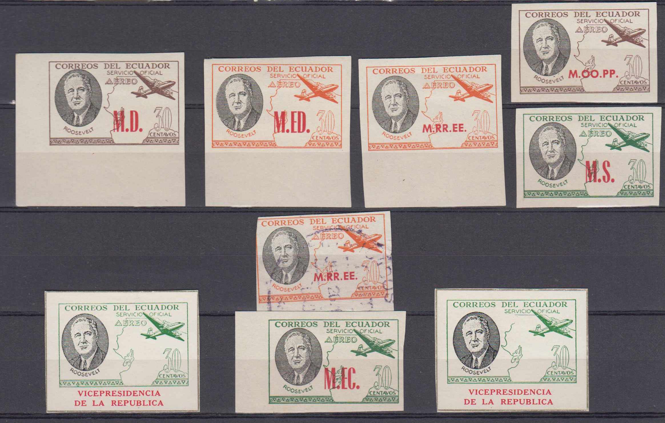 Ecuador 1949 — Roosevelt ordinary & air post issues