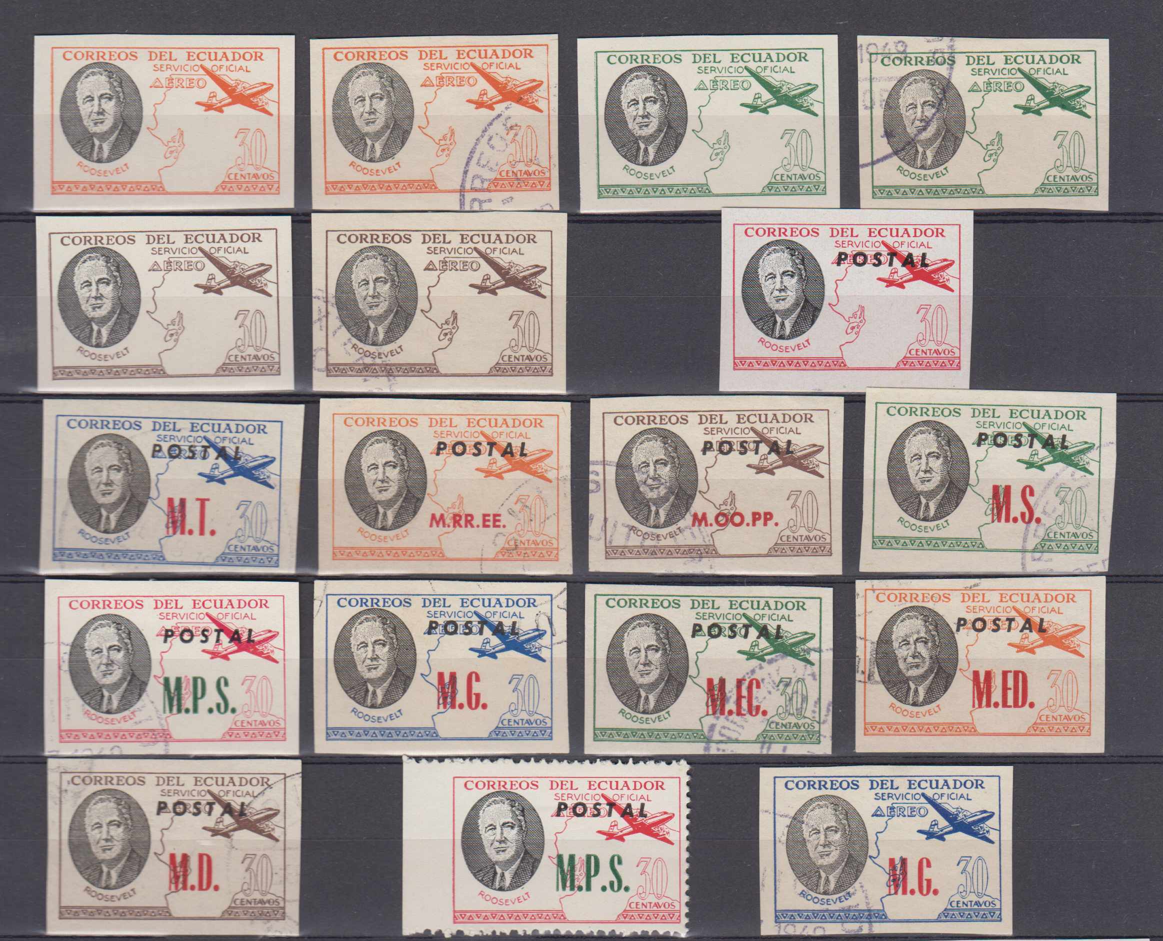 Ecuador 1949 — Roosevelt ordinary & air post issues