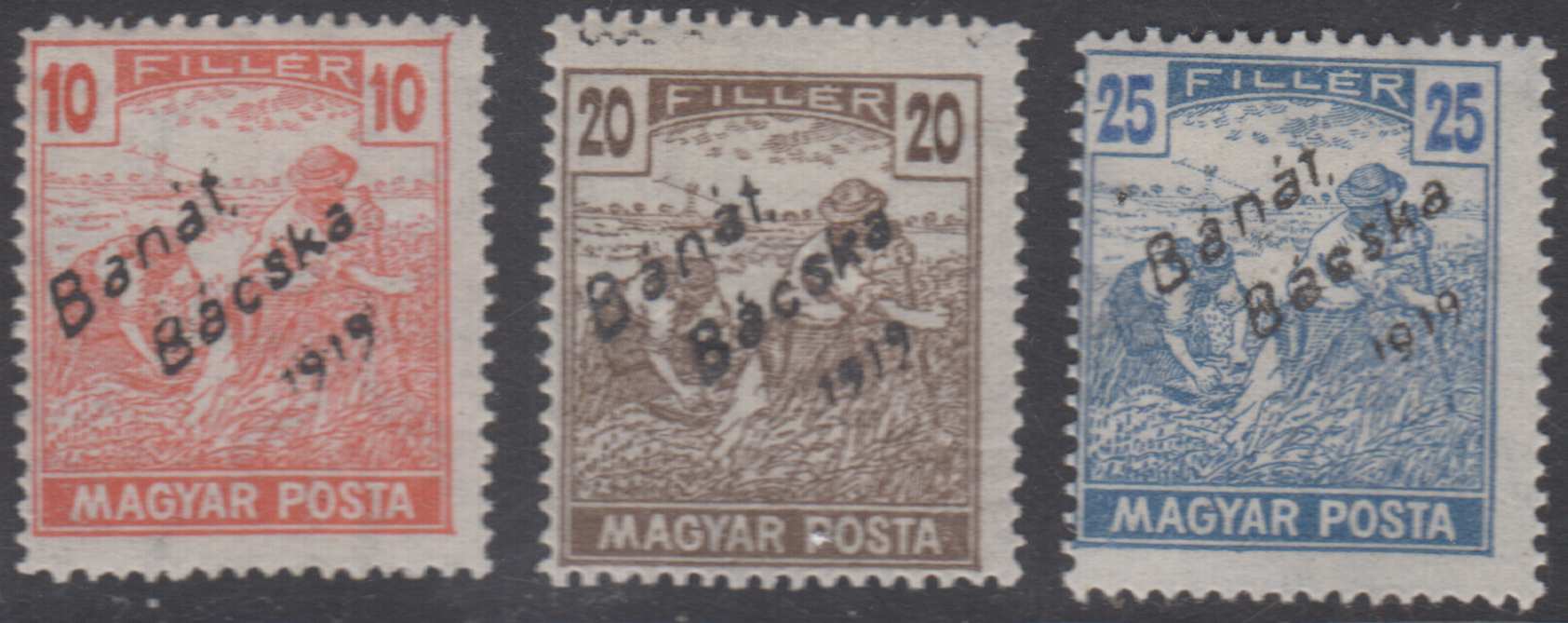 Hungary 1919 — Scott 10N22-10N24