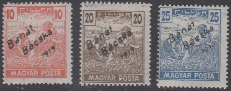 Hungary 1919 — Scott 10N22-10N24