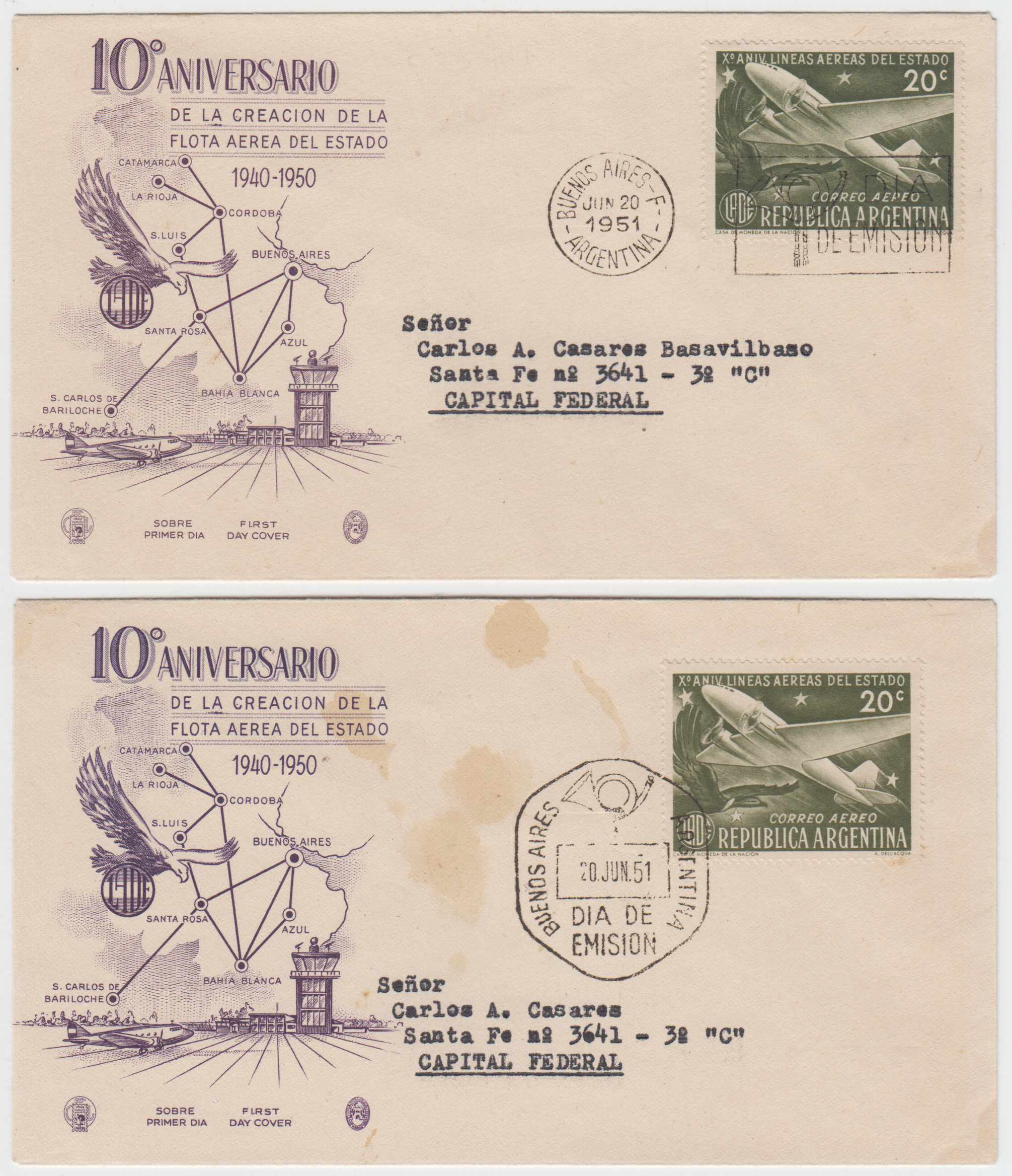 Argentina 1942 — FD Covers