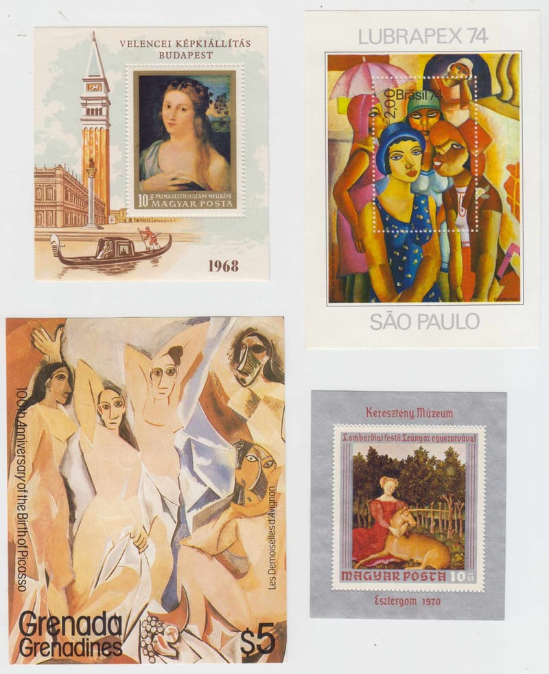 Group of 50 souvenir sheets chiefly all are Paintings topicals