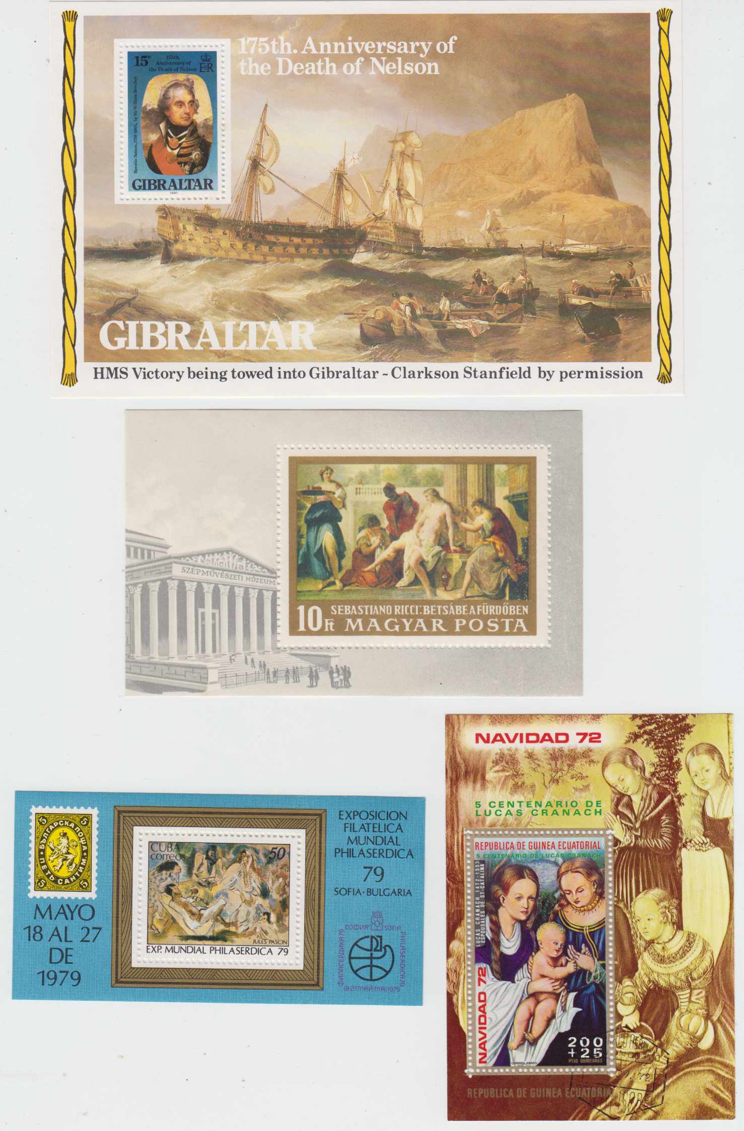 Group of 50 souvenir sheets chiefly all are Paintings topicals
