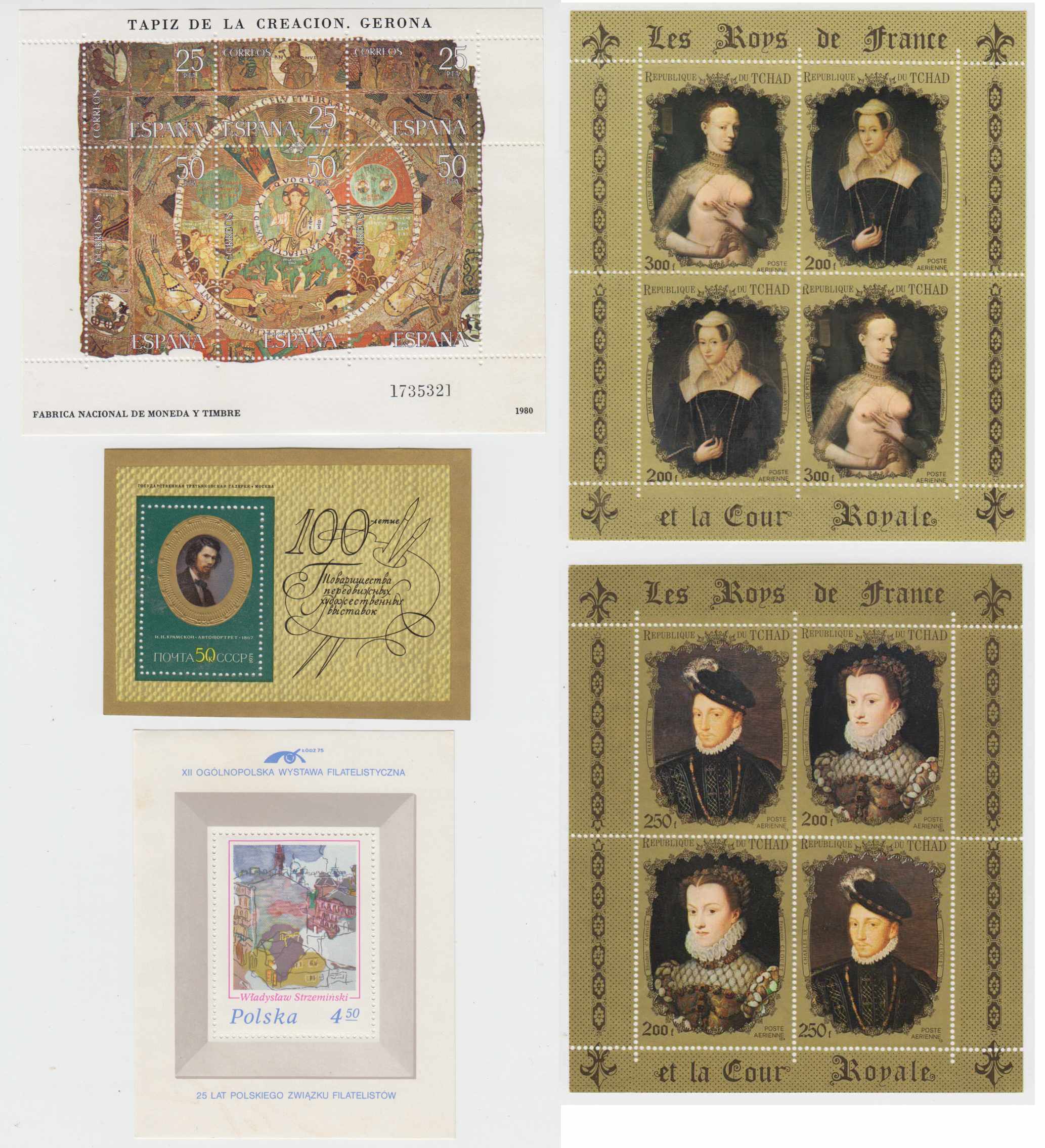 Group of 50 souvenir sheets chiefly all are Paintings topicals