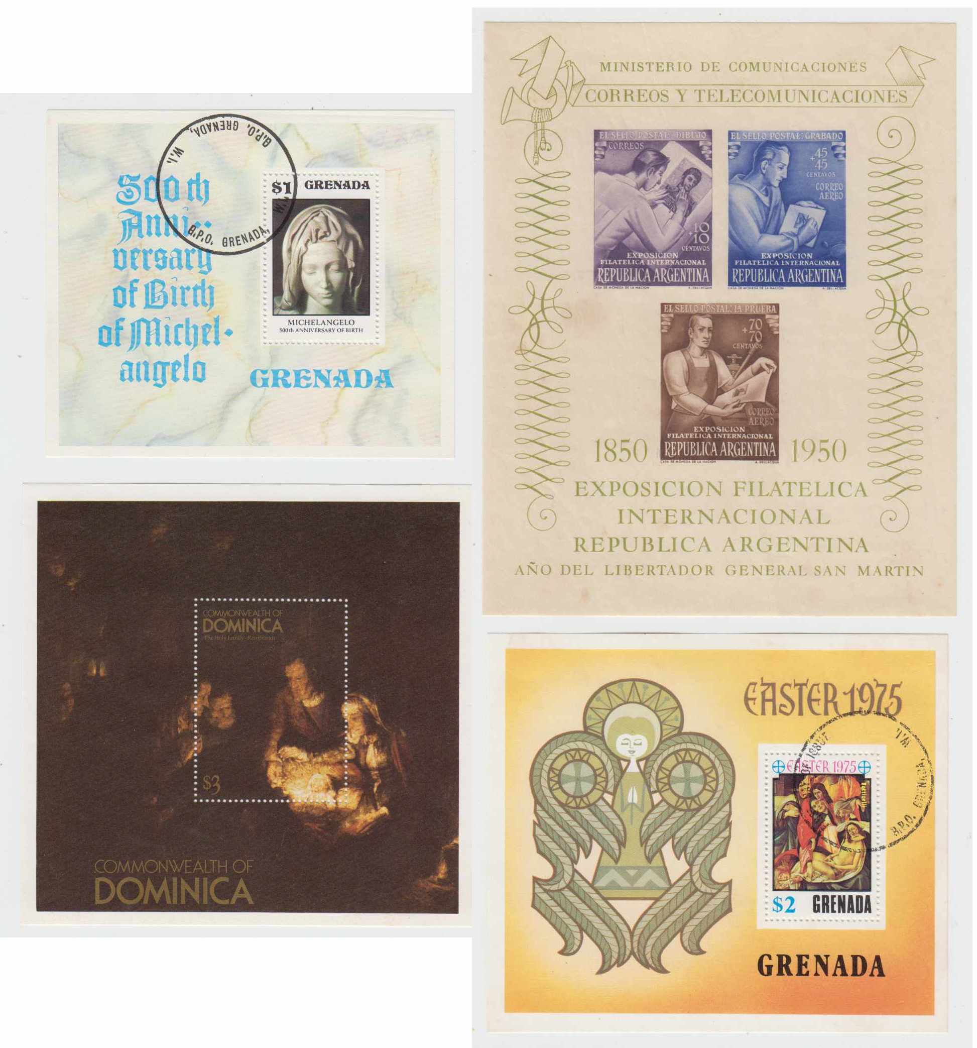 Group of 50 souvenir sheets chiefly all are Paintings topicals