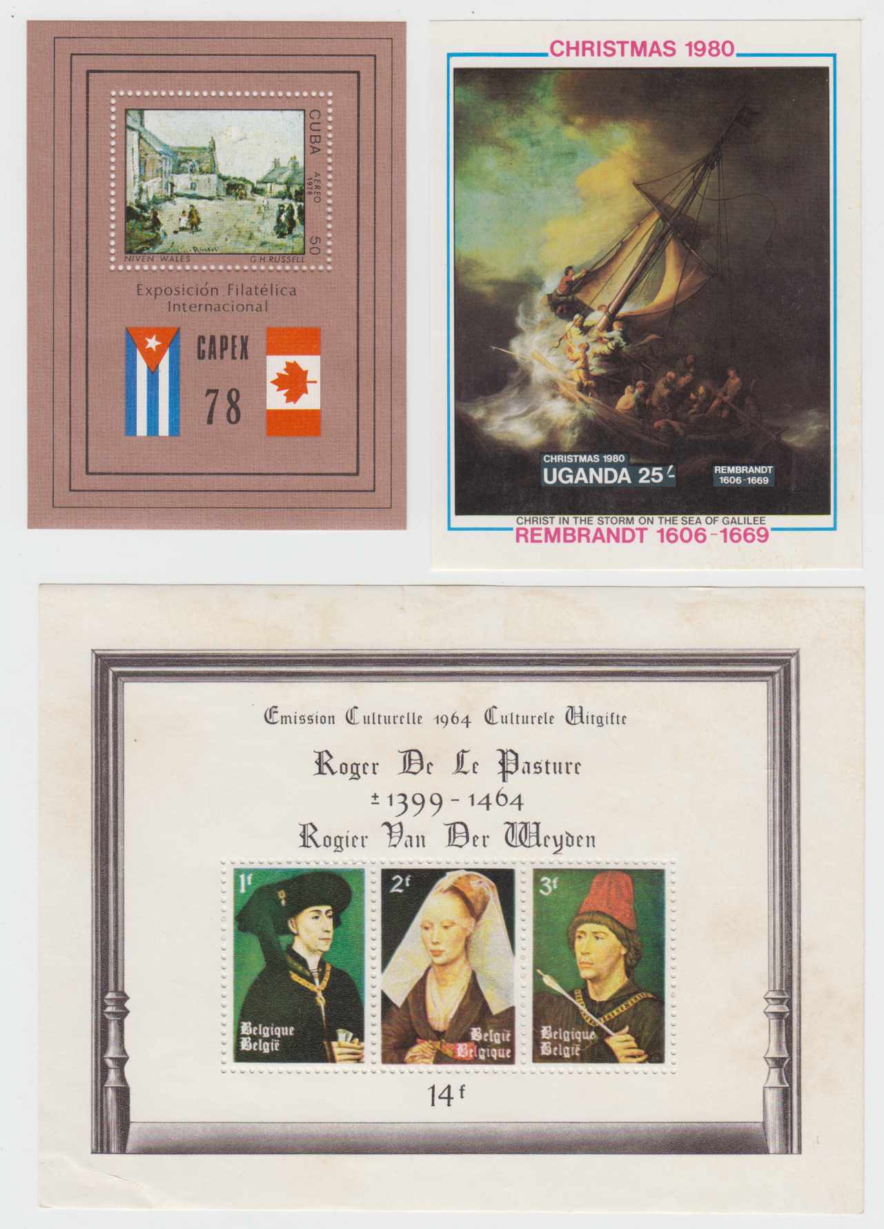 Group of 50 souvenir sheets chiefly all are Paintings topicals