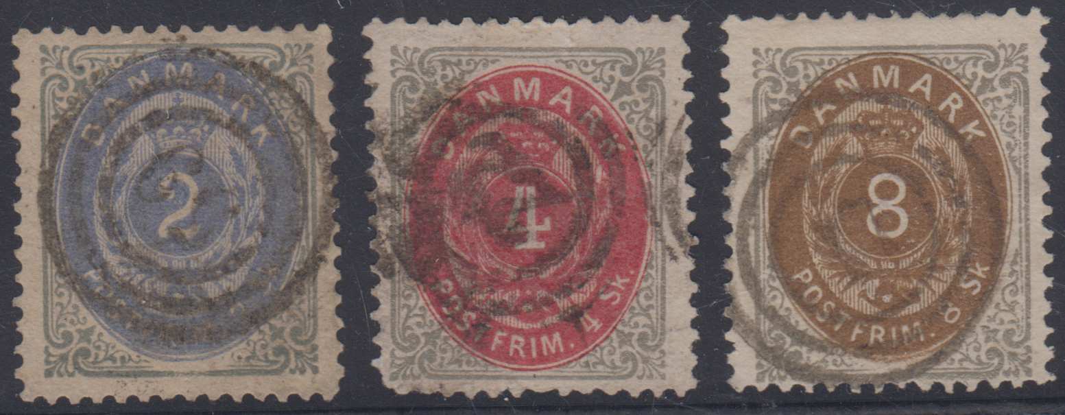 Denmark 1870 — Scott 16 & 18-19
