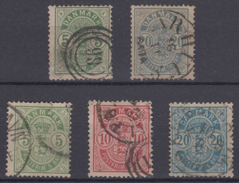Denmark 1882 — Scott 35-40