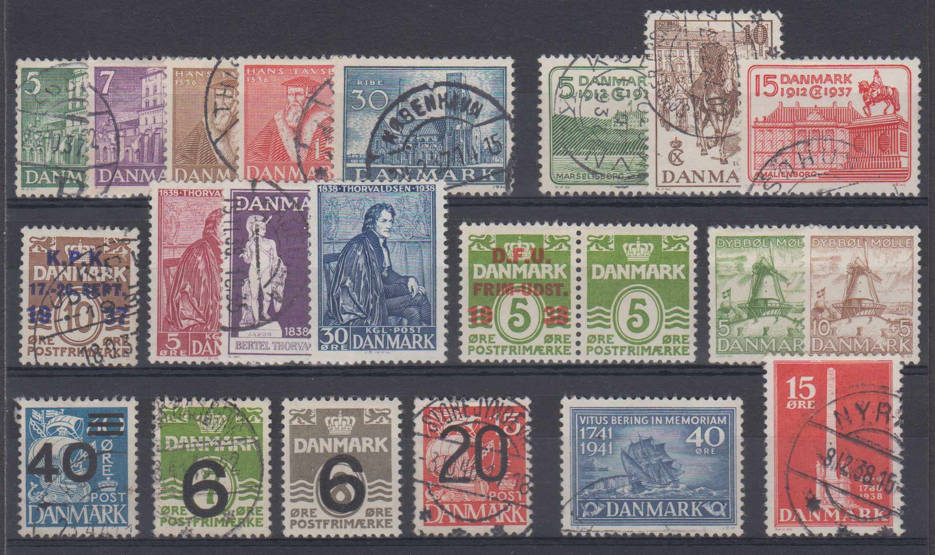 Denmark 1930 — issue.s Scott 210 thru 272 not complete, B6-b7 & extras