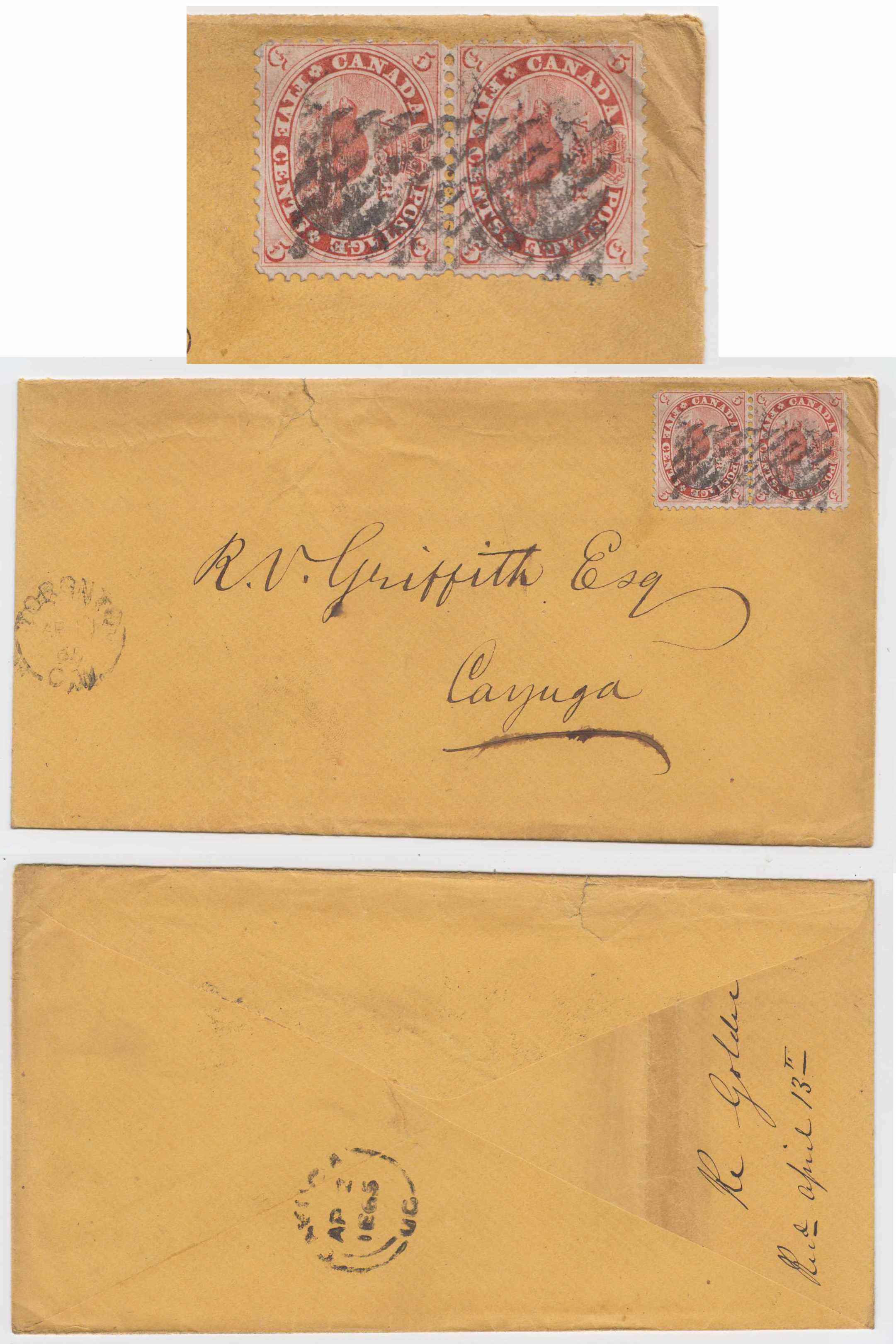 Canada 1865 — April 1