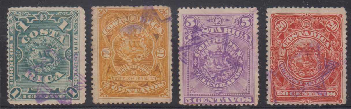 Costa Rica 1892 — Scott 35-37 & 39