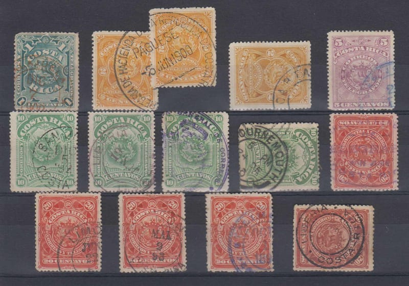 Costa Rica 1892 — Choice circular cancels