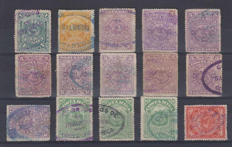 Costa Rica 1892 — Oval cancels