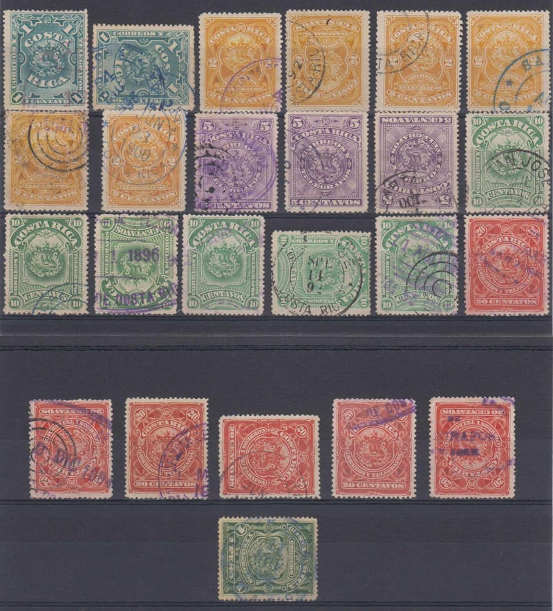 Costa Rica 1892 — Cancels