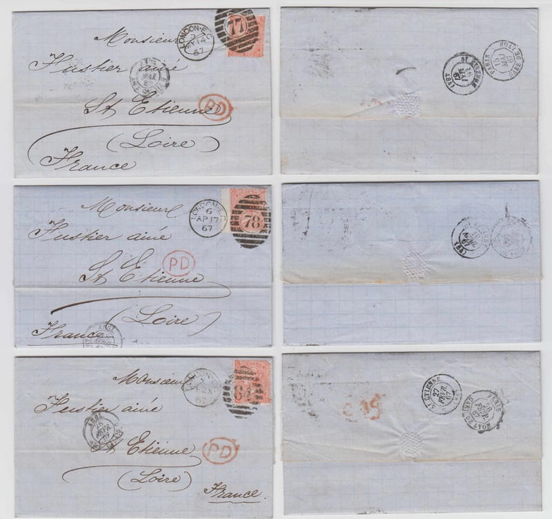 Great Britain 1867 — Letter or Els' to France