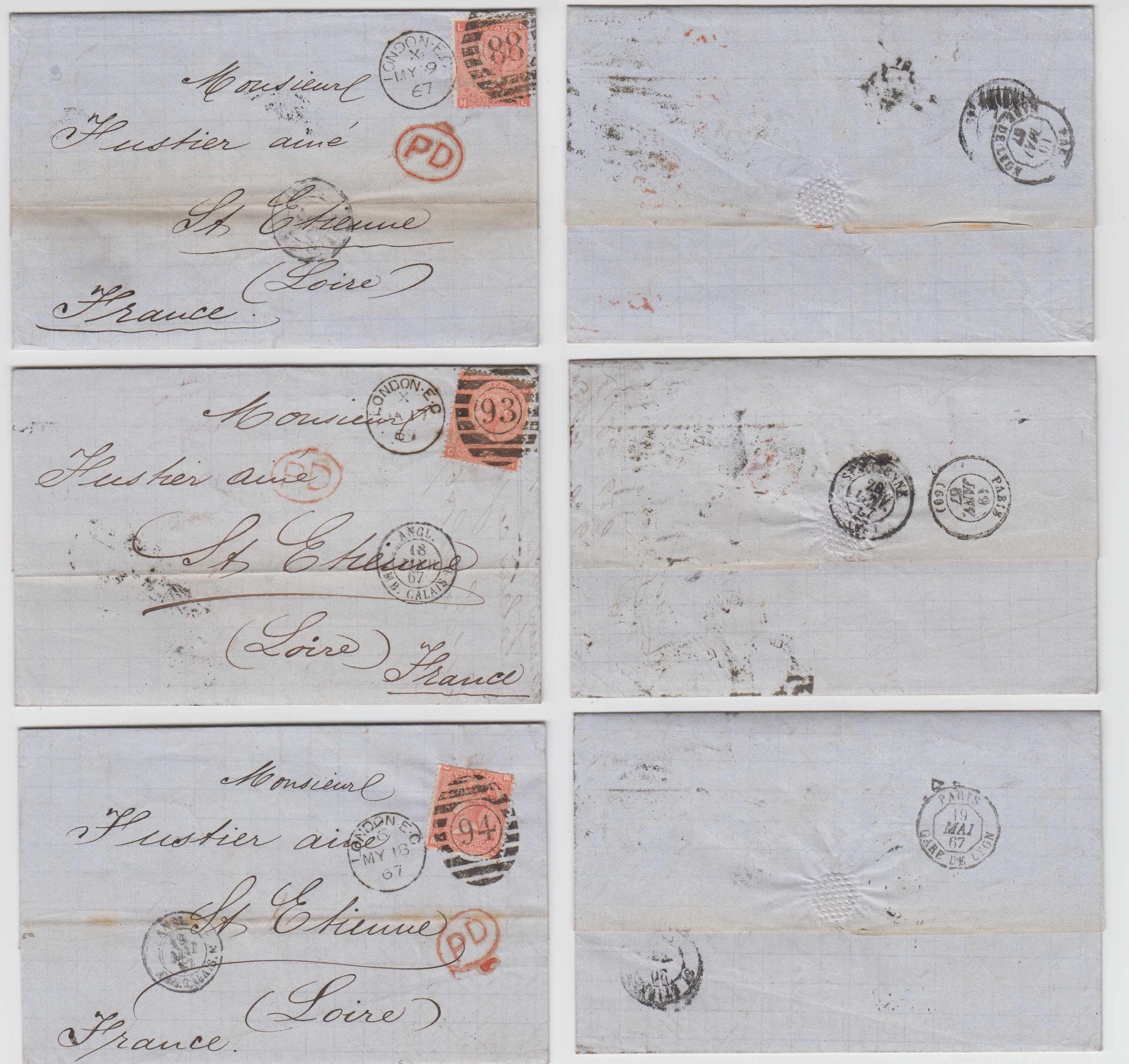 Great Britain 1867 — Letter or Els' to France