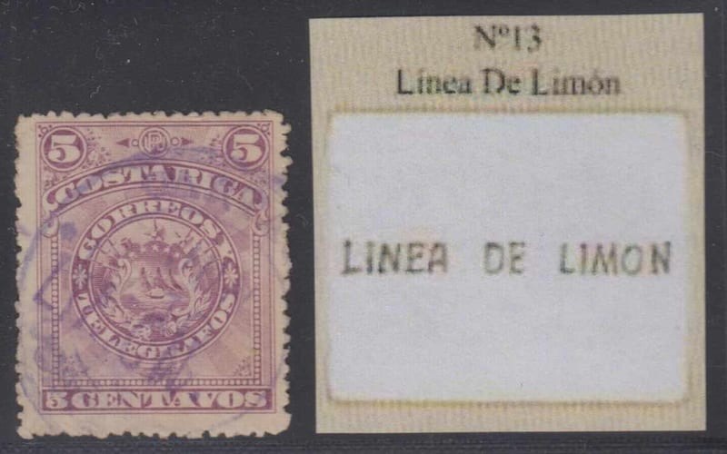 Costa Rica 1892 — Railroad Tpo