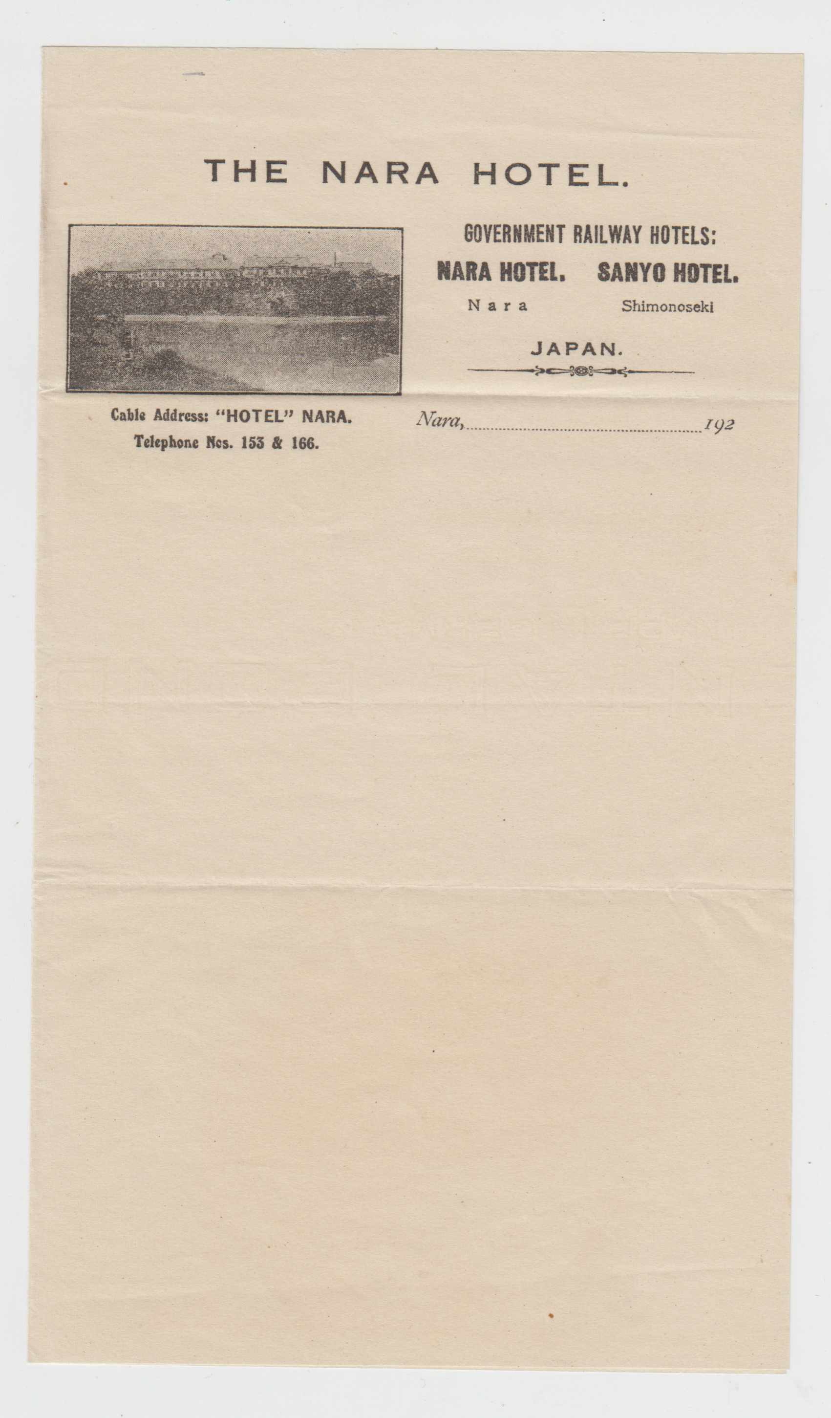 Japan 1927 — The Nara Hotel