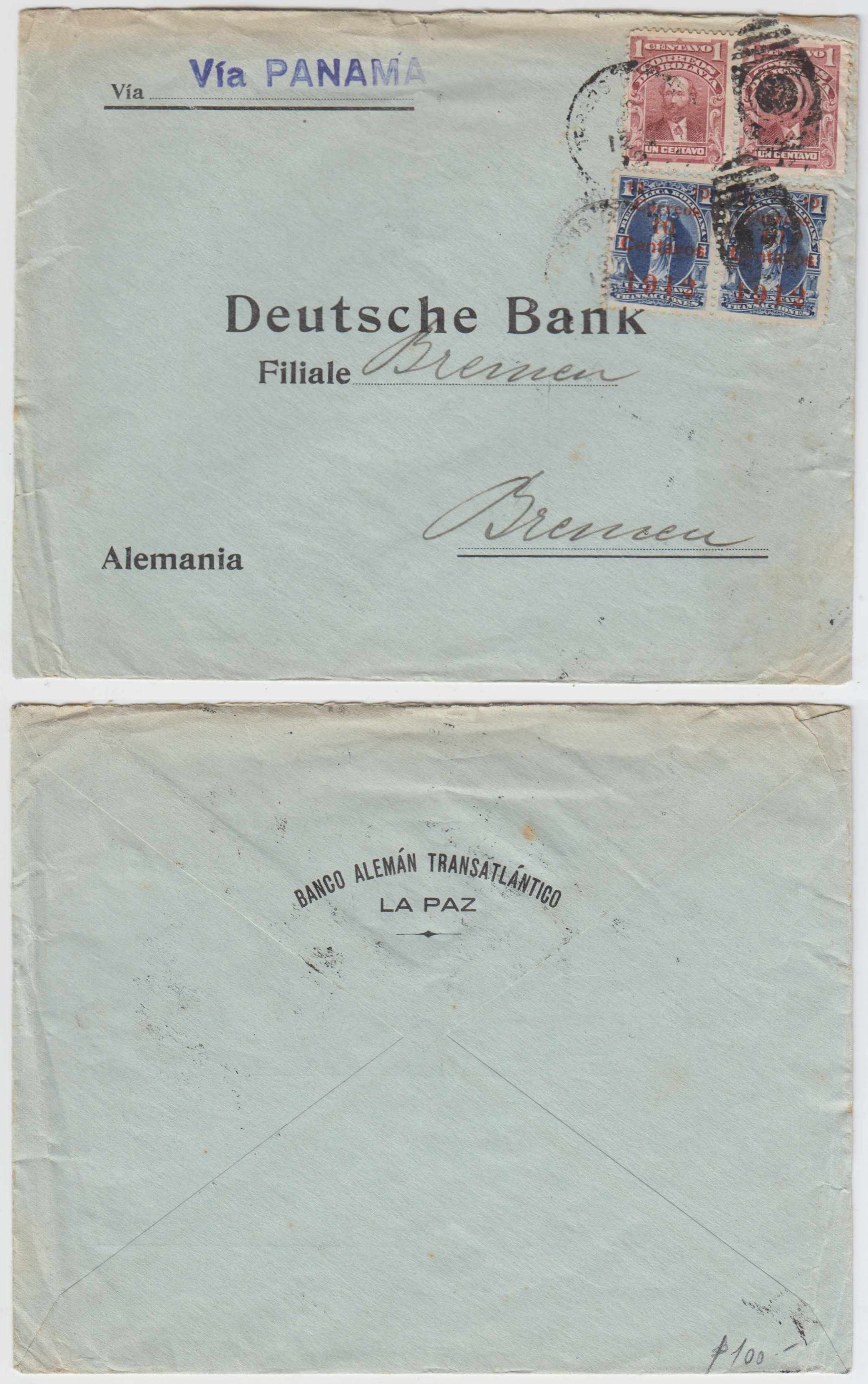 Bolivia 1912 — Deutsche Bank Cover
