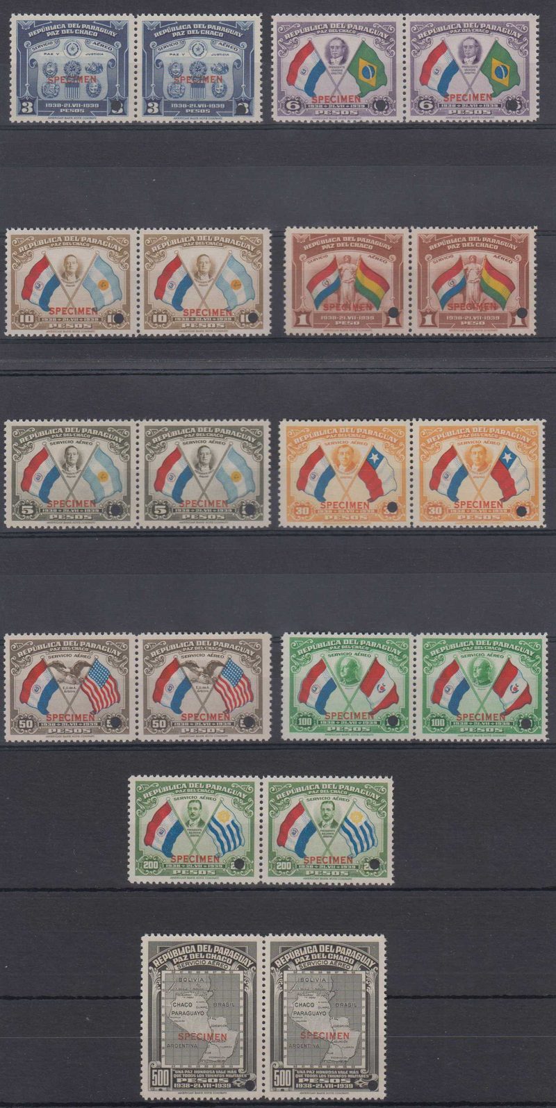 Paraguay 1939 — Flags issue