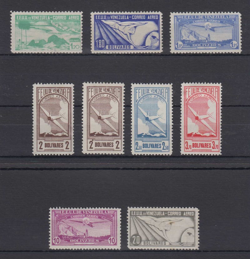 Venezuela 1937 — Scott C55-c59 & C61-c63