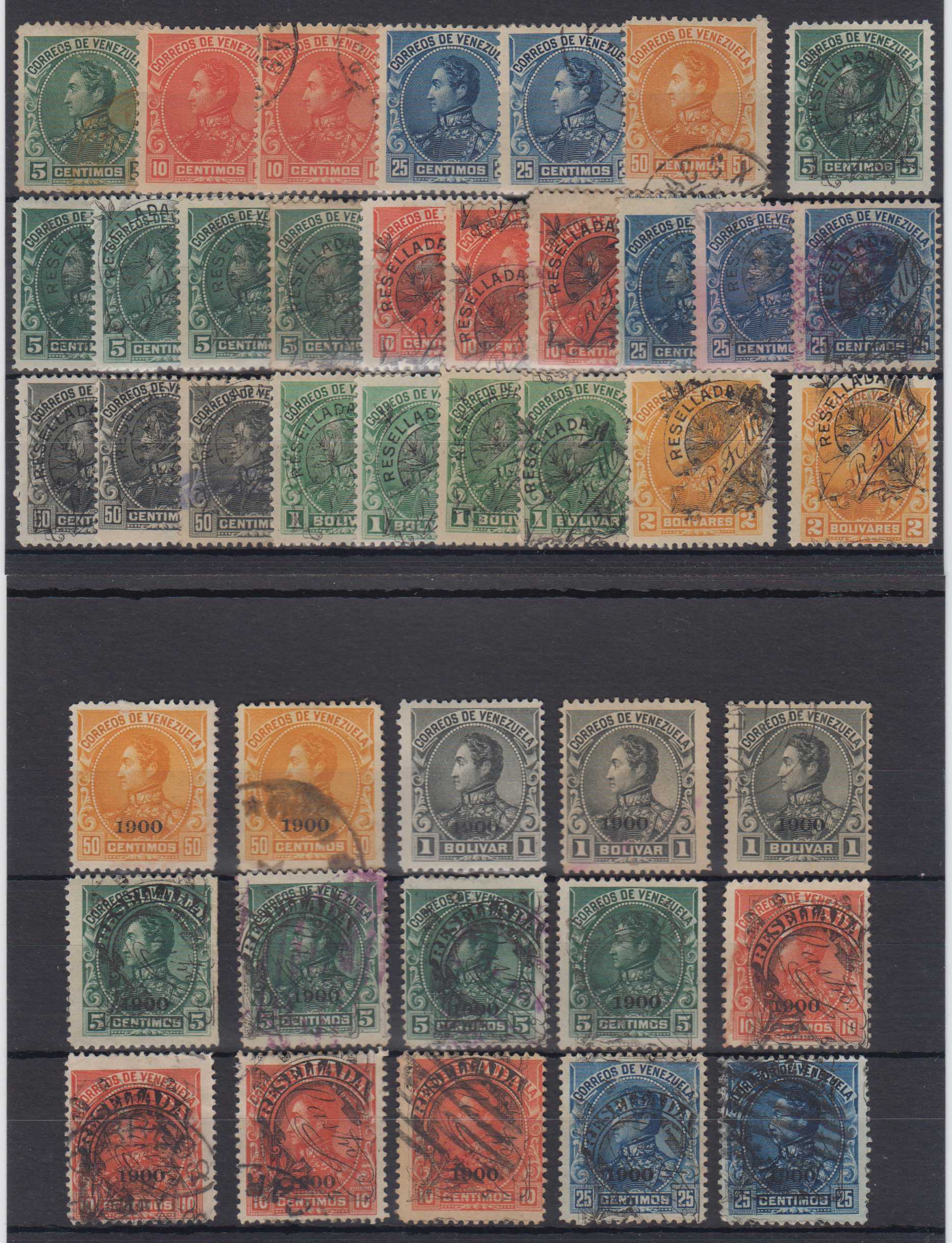 Venezuela 1889 — Scott 142 thru 163 not complete