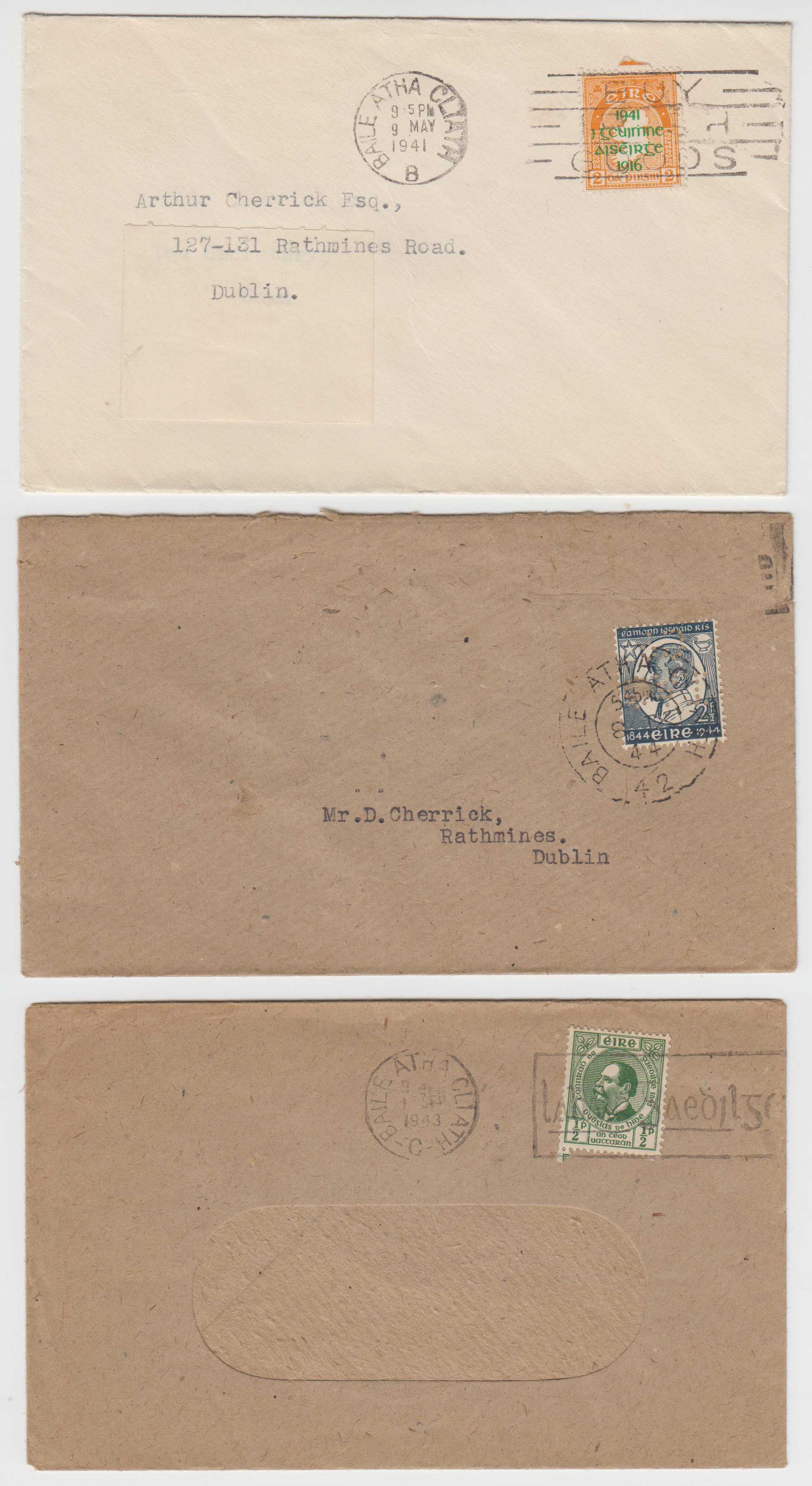 Ireland 1941 — Group of 6 domestic covers with 2.5d rated & 1 cover to USA with Scott 158