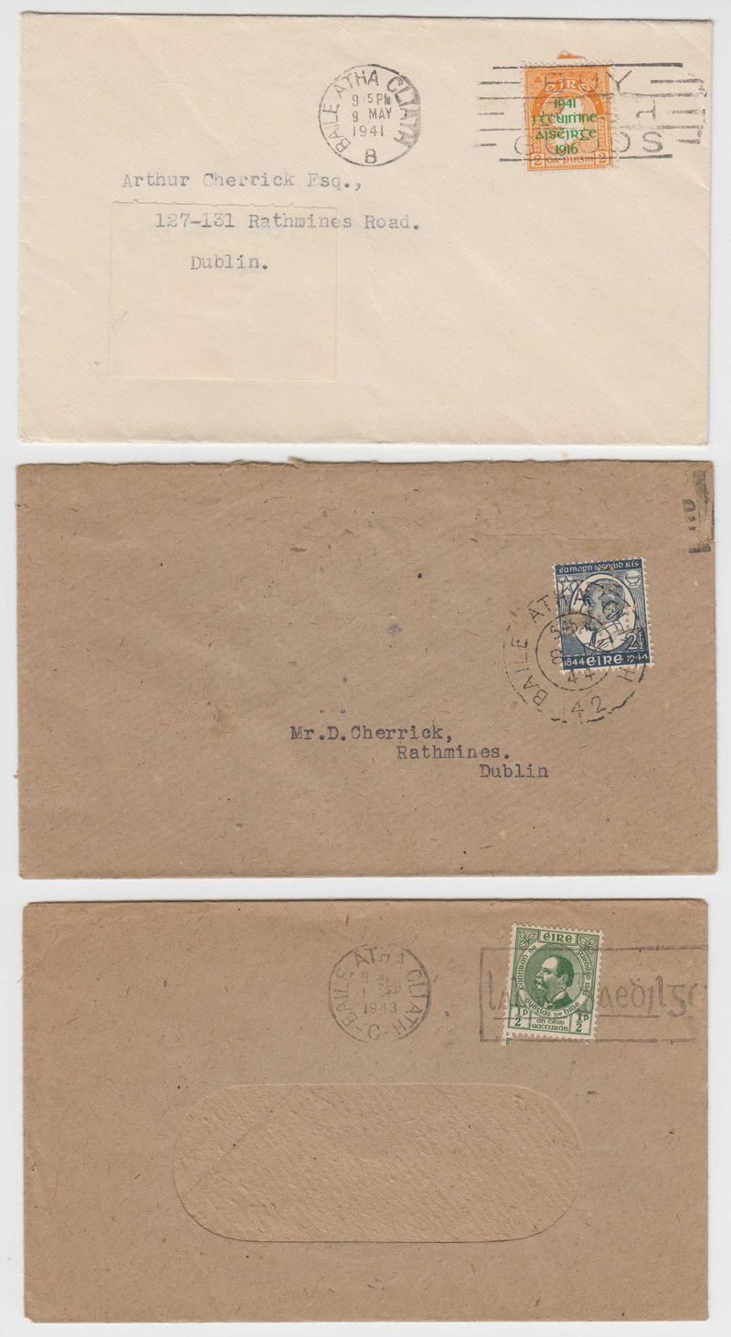 Ireland 1941 — Group of 6 domestic covers with 2.5d rated & 1 cover to USA with Scott 158
