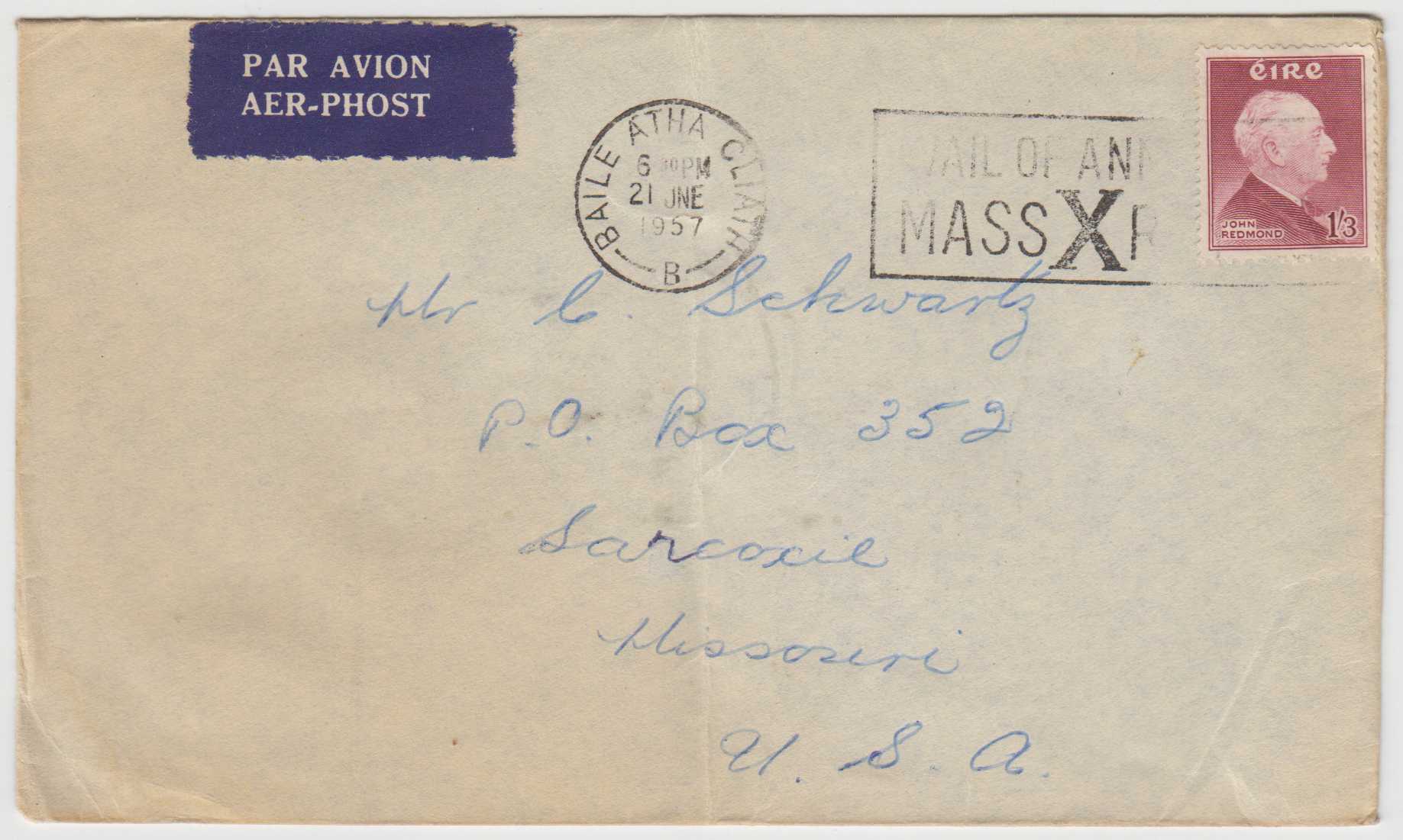 Ireland 1941 — Group of 6 domestic covers with 2.5d rated & 1 cover to USA with Scott 158
