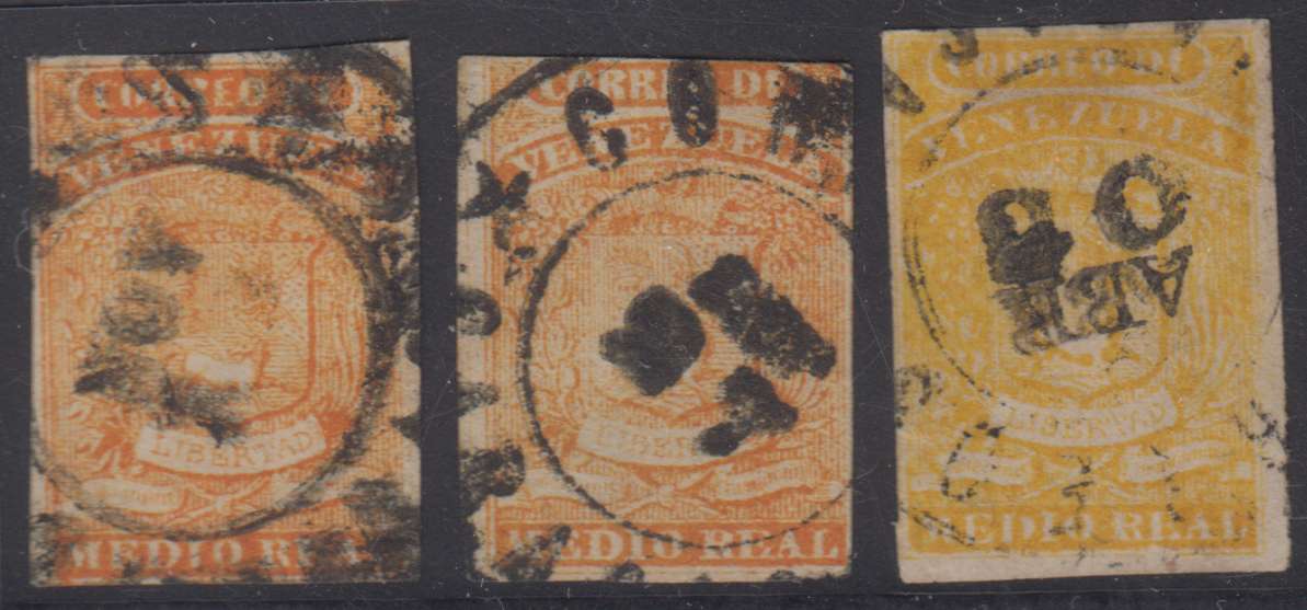 Venezuela 1859 — Scott 4 (2x) & 4b