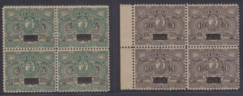 Paraguay 1900 — Telegraph surcharged stamps