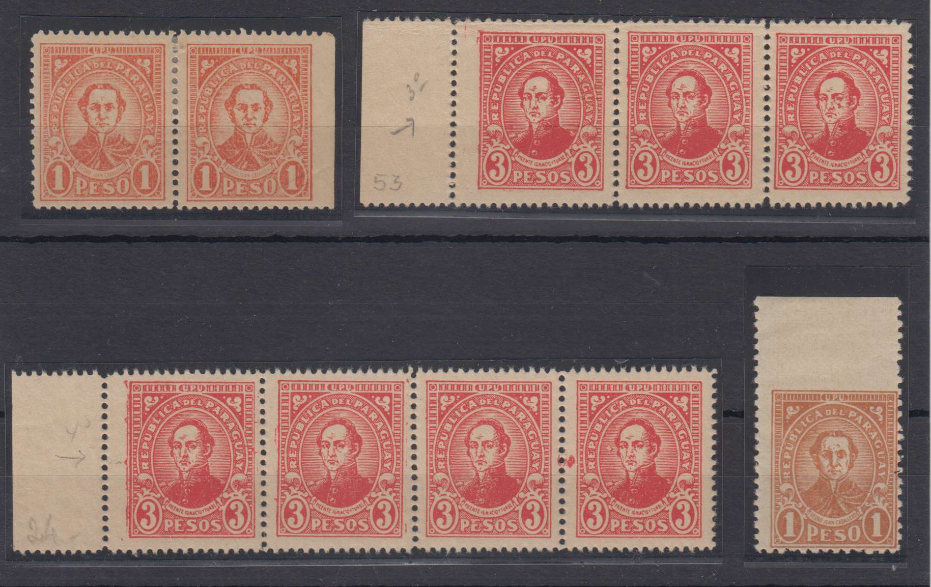 Paraguay 1927 — Scott 275 thru 295 not complete