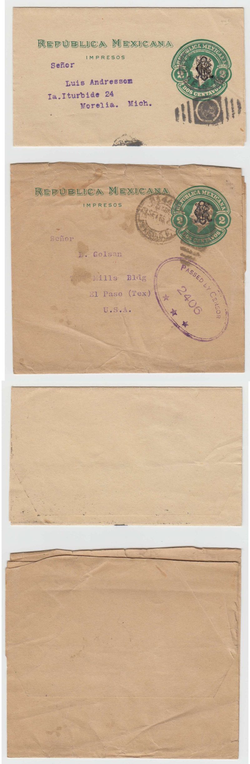 Mexico 1915 — Wrappers