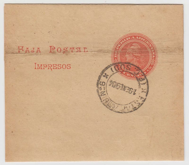 Argentina 1904 — Railroad Transit Post Office "Ambulante" cancel