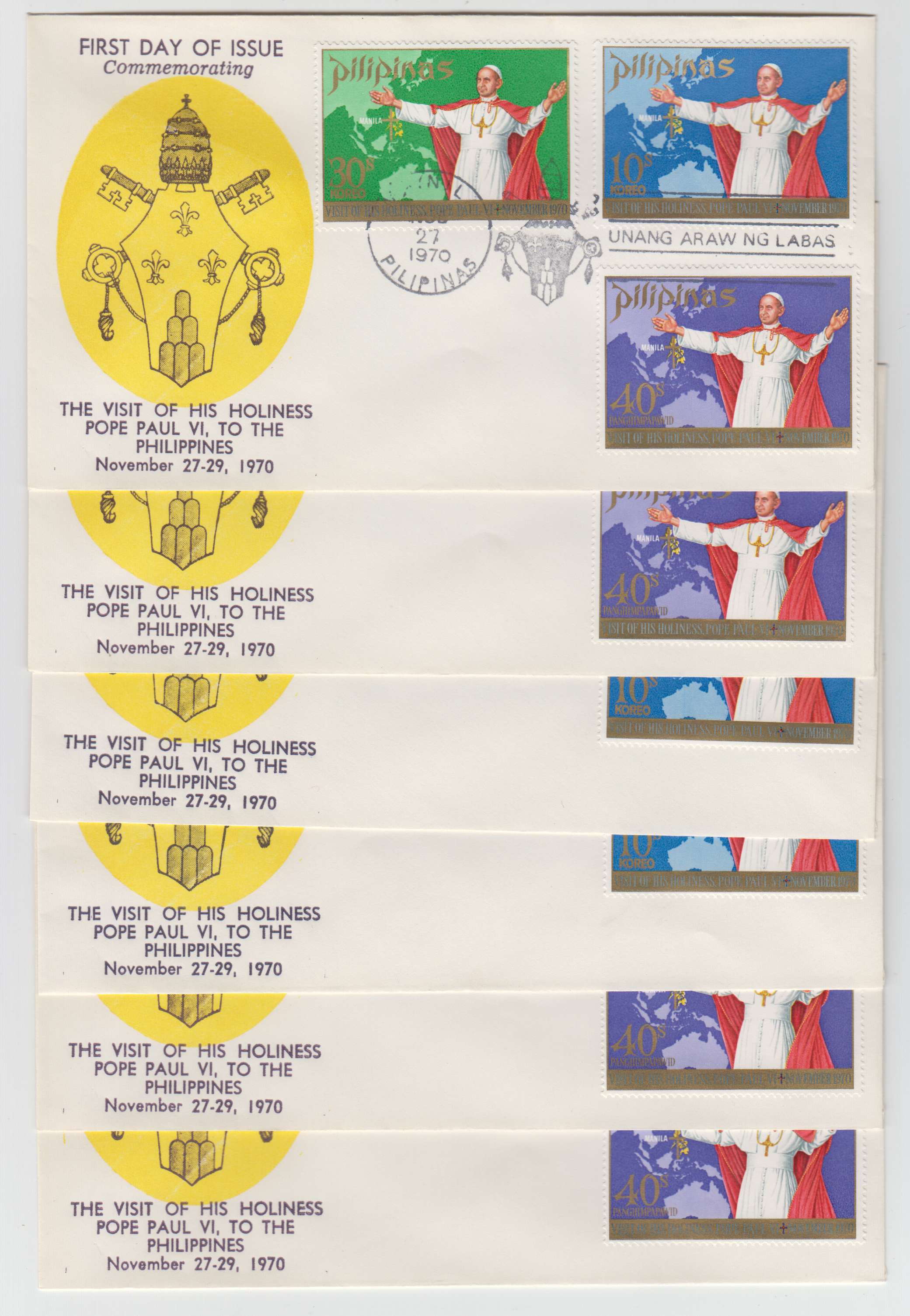 Philippines 1970 — First Day group of 77 covers with Scott 1080-1081, 1083-1085, 1100 & C99, Full sets on…