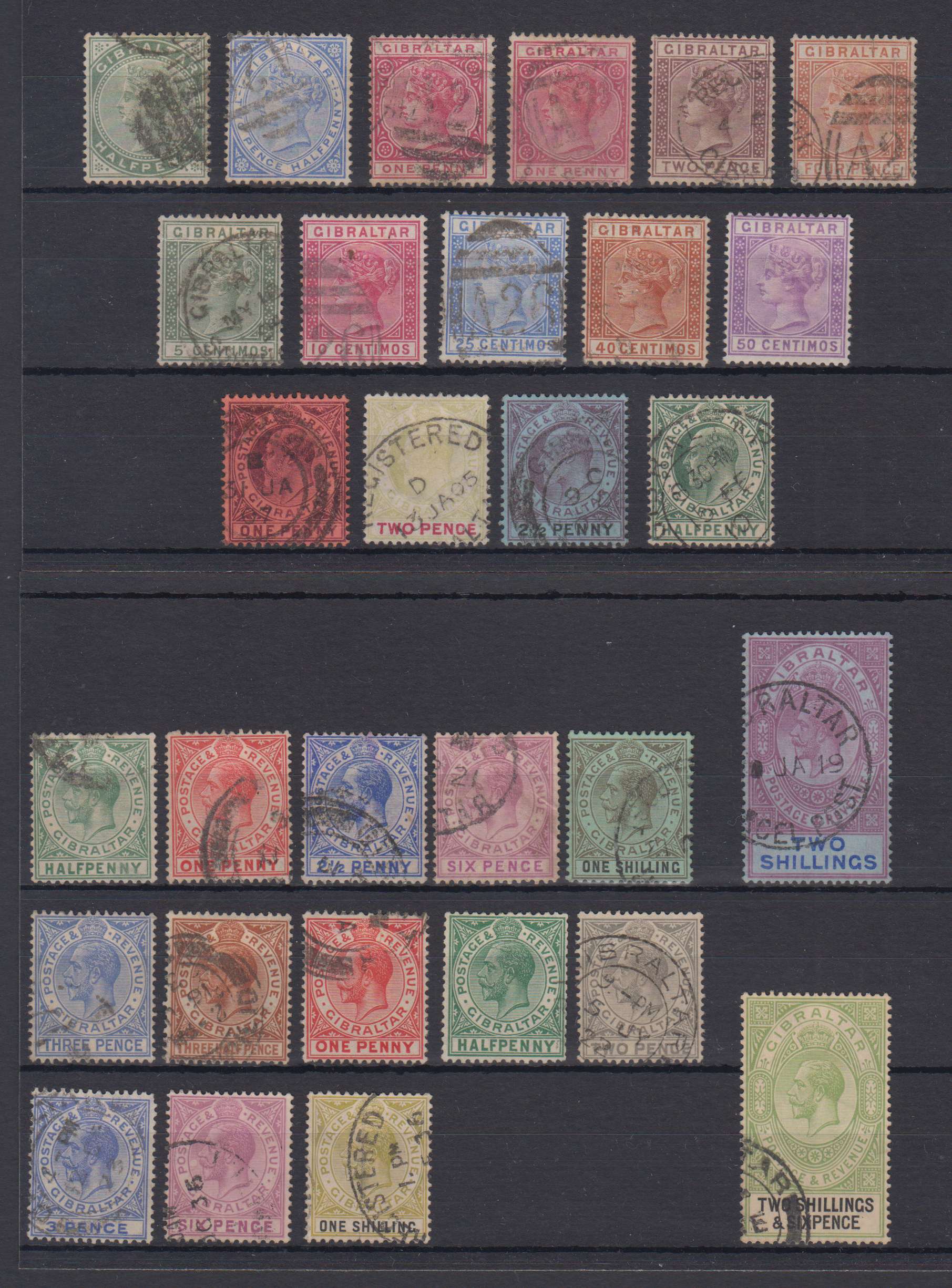 Gibraltar 1886 — Scott 9 thru 87 not complete