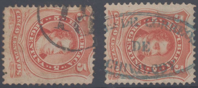 Argentina 1867 — Tampoon & choice cancel