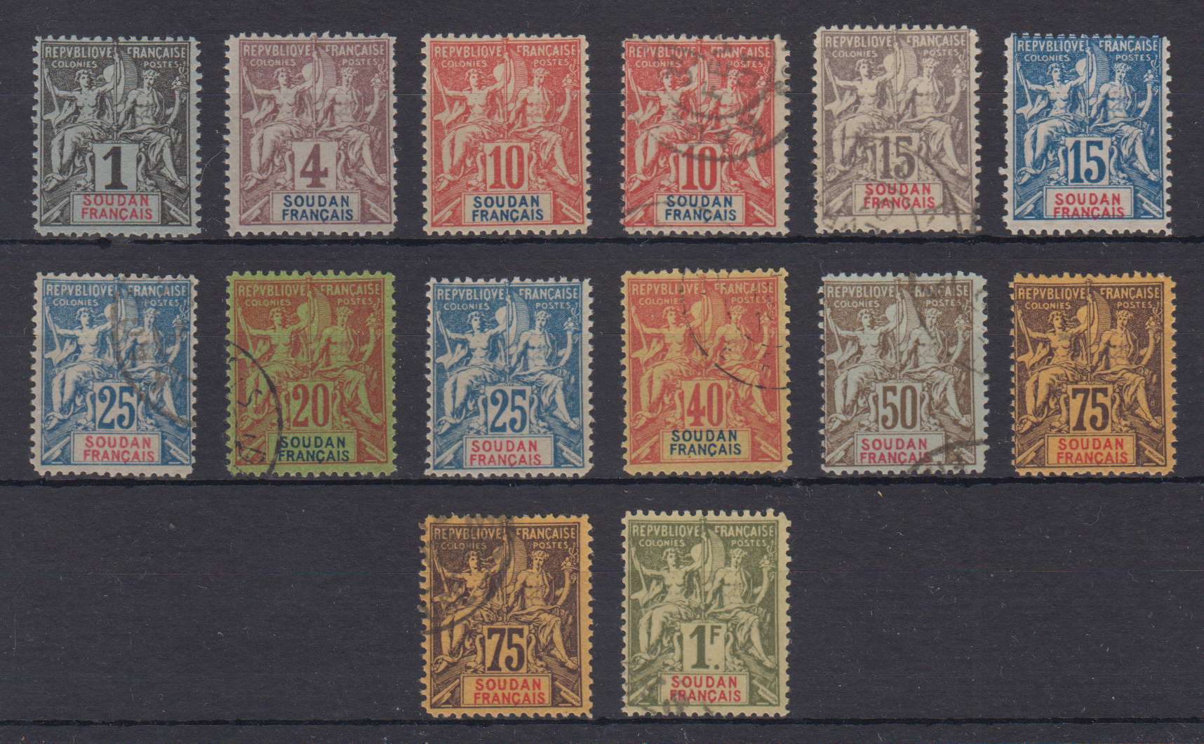 France 1894 — Scott 3 thru 19 not complete