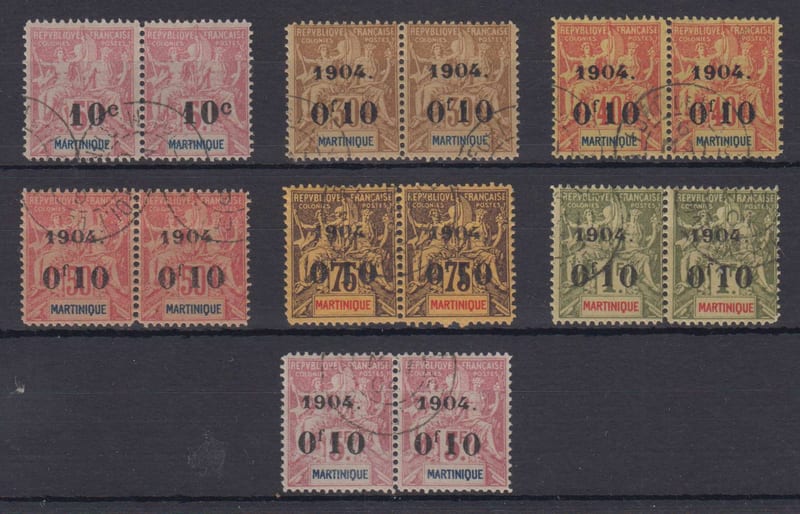 France 1904 — Scott 55-61 top values