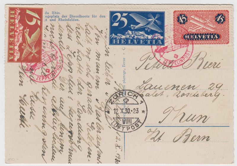 Switzerland 1930 — Oct 12