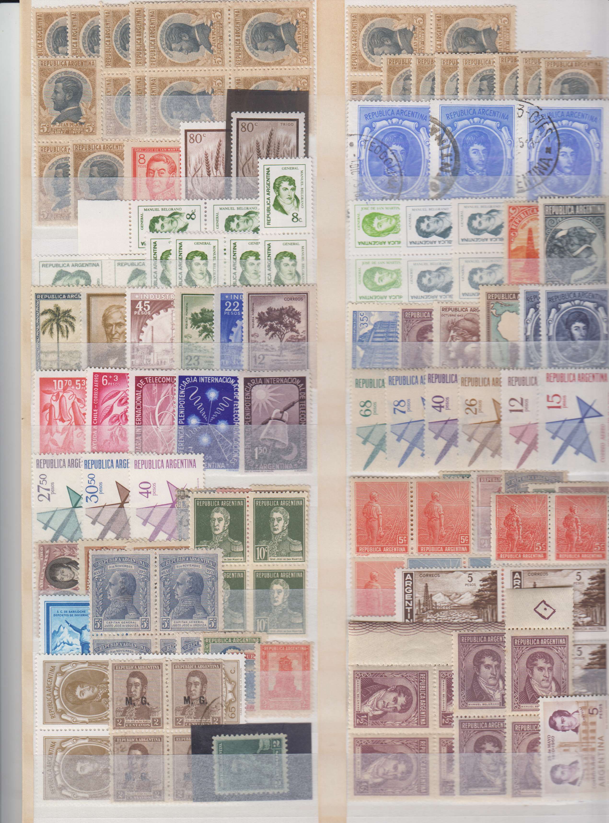 Argentina — Better Ordinary, airpost & Official collection of 937 + stamps on pages including full…