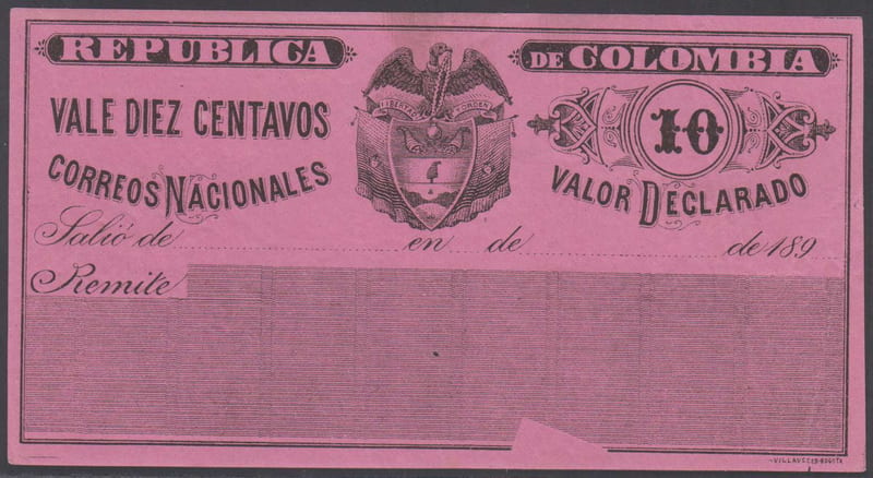 Colombia 1892 — Insured letter stamps