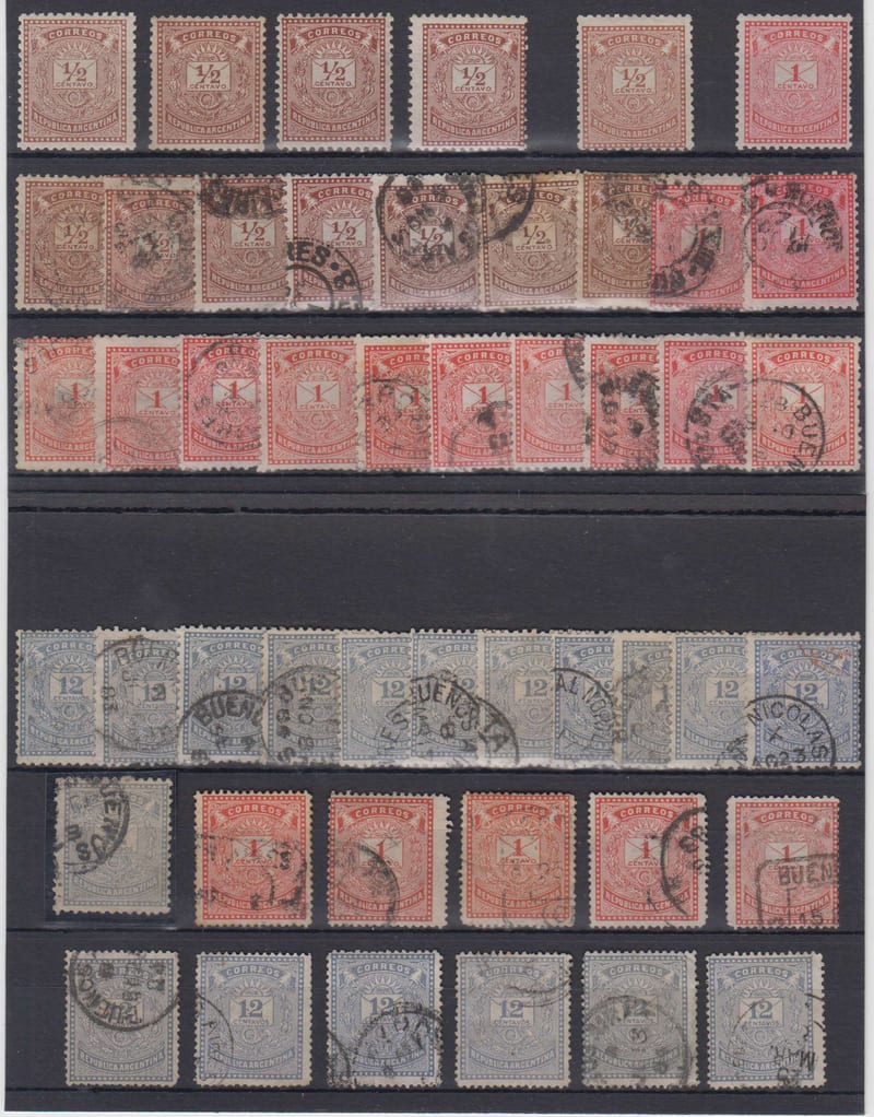 Argentina 1882 — Scott 43-46 & 43b