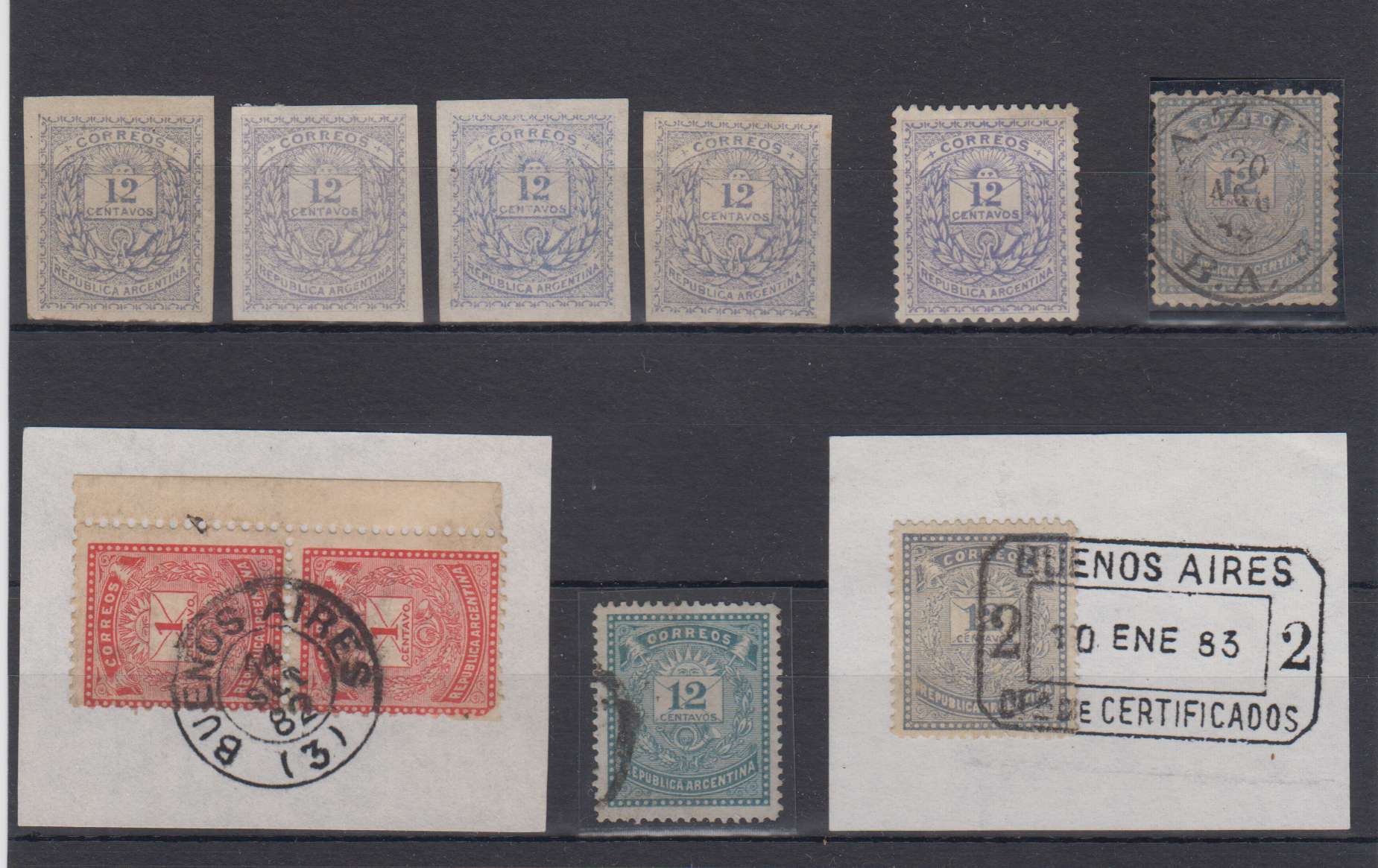 Argentina 1882 — Scott 43-46 & 43b